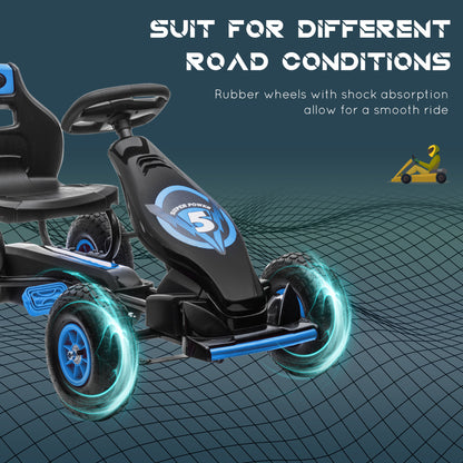 Kids Pedal Go Kart - Steel Frame with Hand Brake System