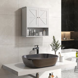 Wall Medicine Cabinet with Barn Doors Adjustable Shelf