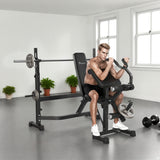 Banco de musculación regulable con soporte para sentadillas