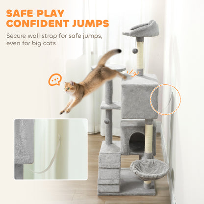 Árbol para gatos de 160 cm con rascadores de sisal y hamaca