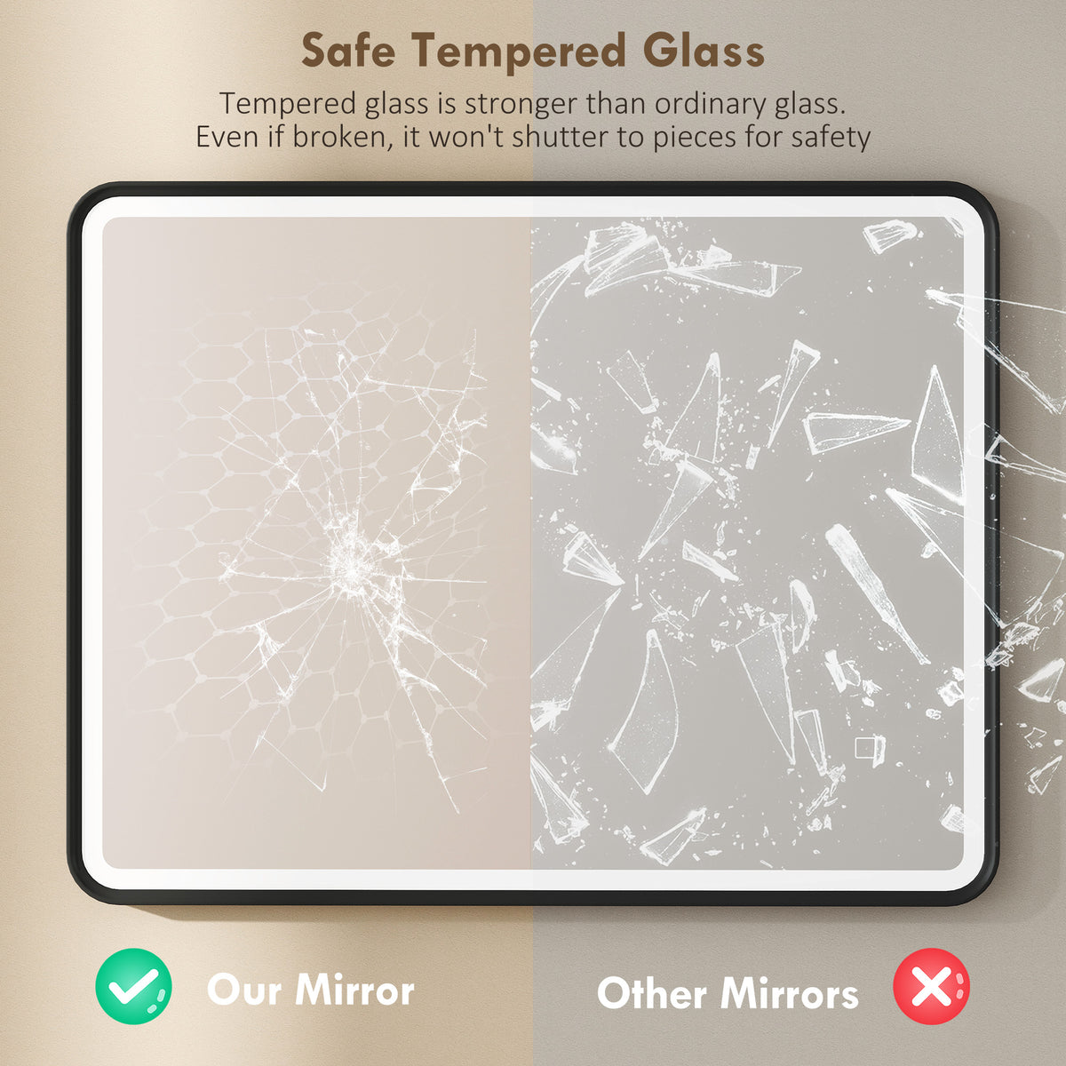 LED Bathroom Anti-Fog Mirror