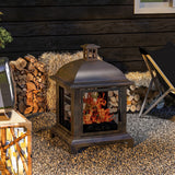 Wood-burning chimney style fire pit