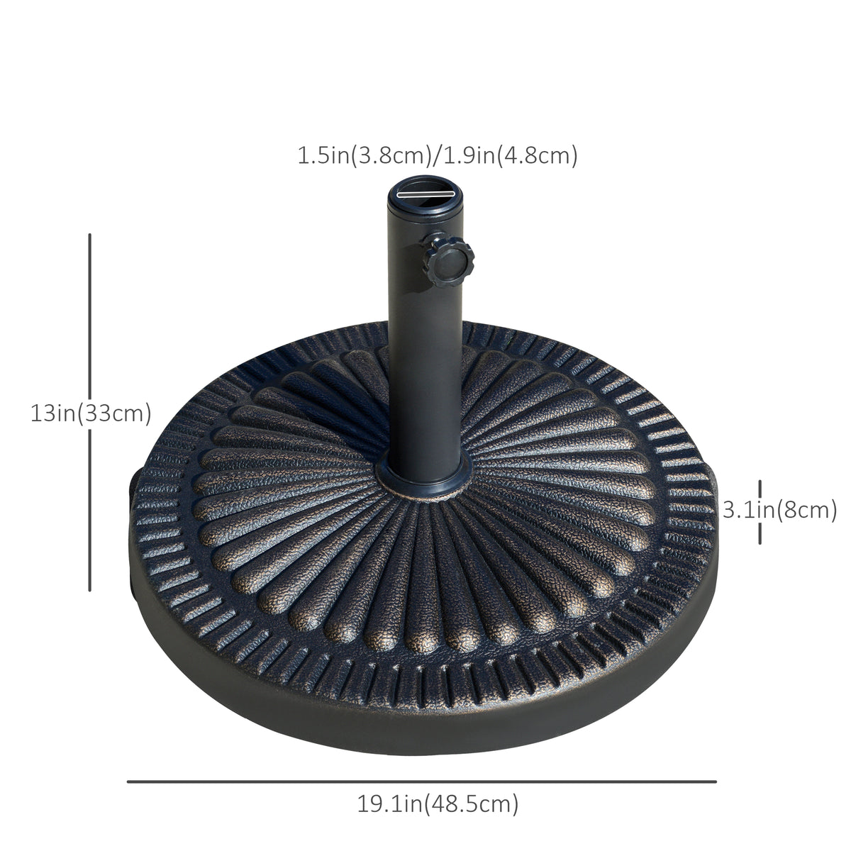 Round Resin Patio Umbrella Base Decorative Design