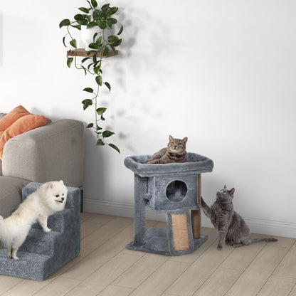 Compact Cat Tower with Perch and Cat House