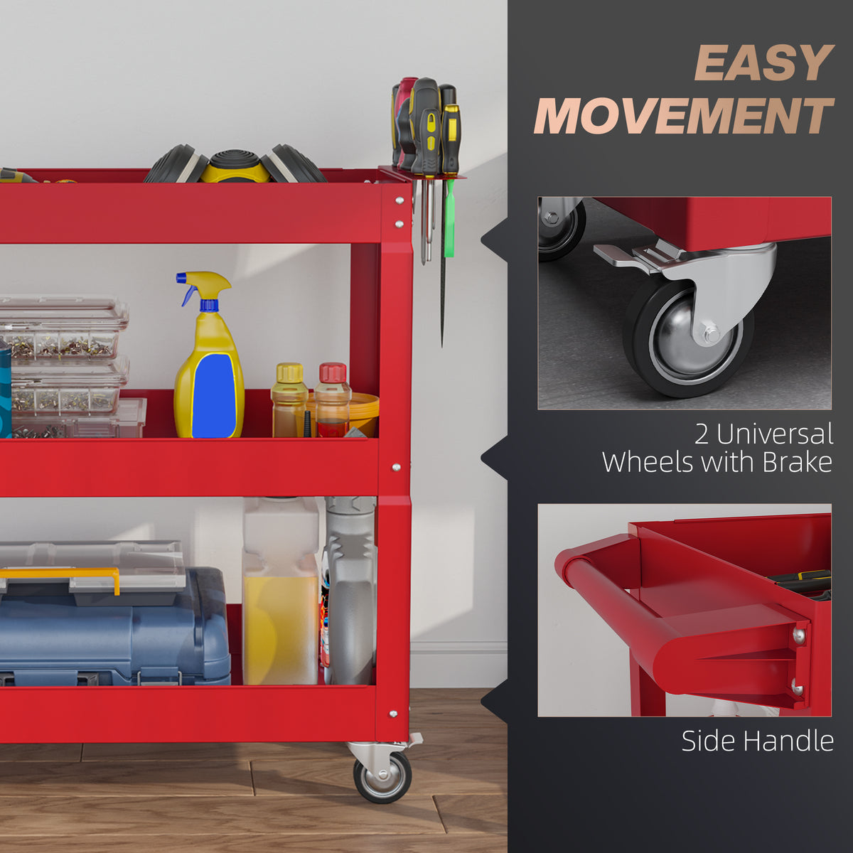 3-Tier Rolling Heavy Duty Utility Tool Cart