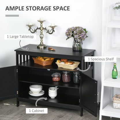 Wooden Console Table with Cabinet and Shelf