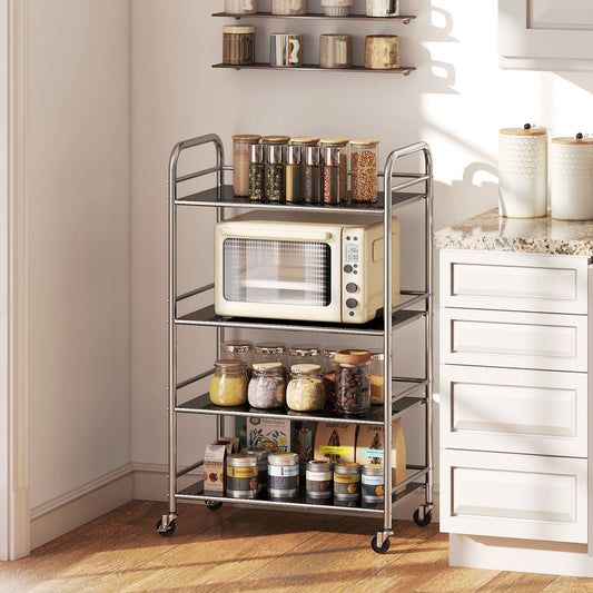 4-Tier Stainless Steel Rolling Utility Cart