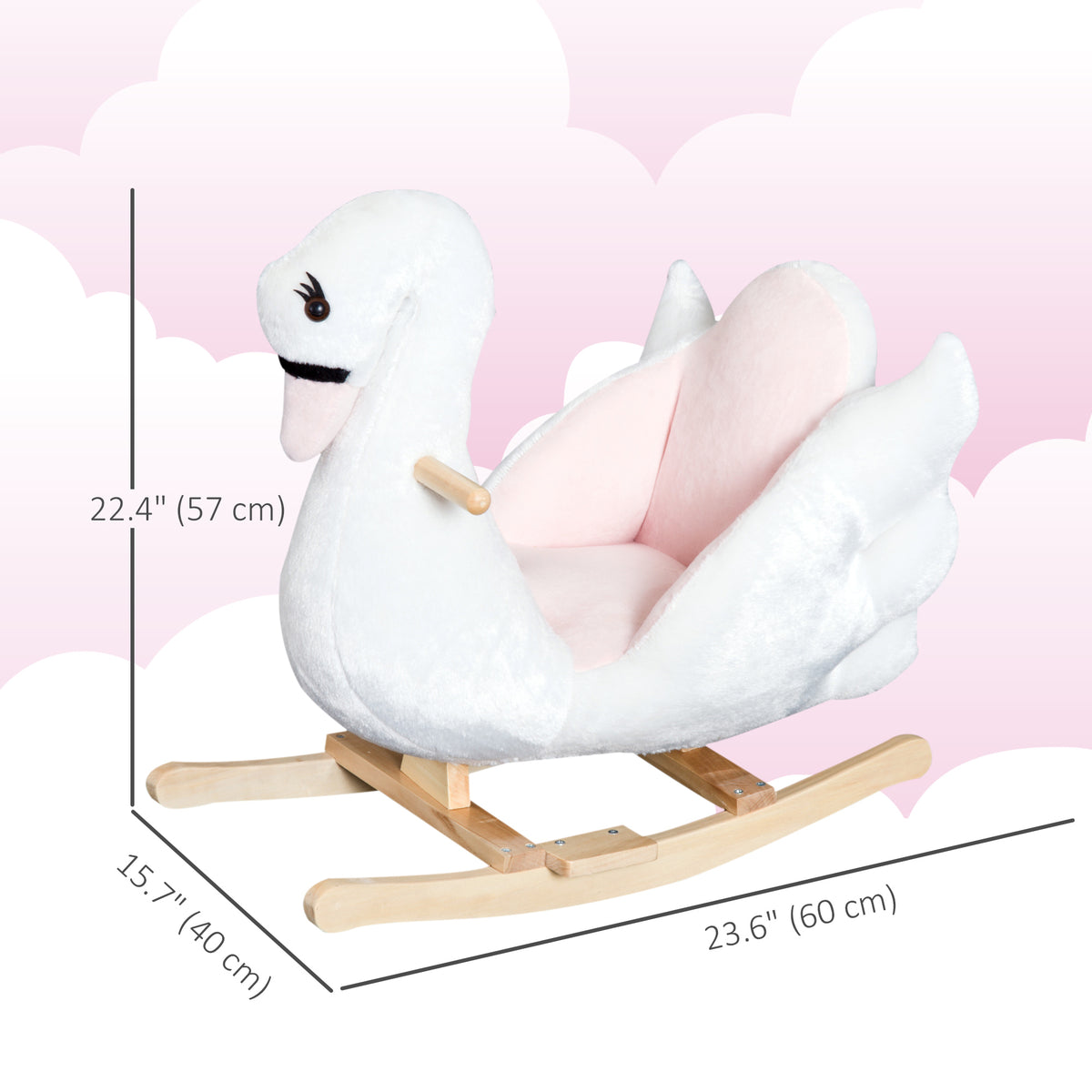 Caballo mecedor sonoro de cisne para bebé