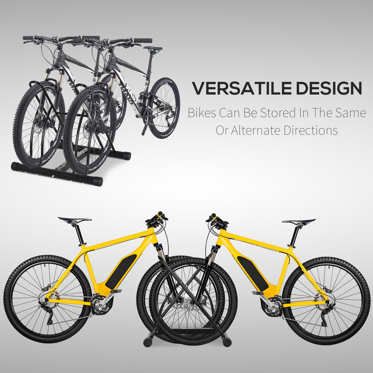 Soporte de suelo para dos bicicletas