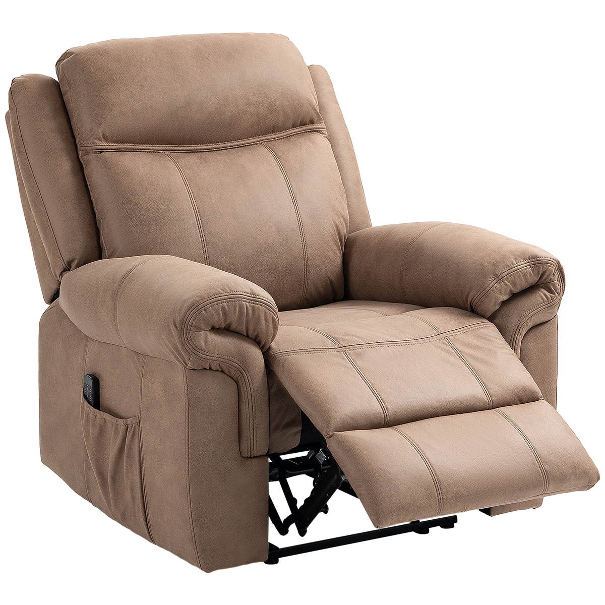 Manual Recliner Chair with Vibration Massage and Side Pockets