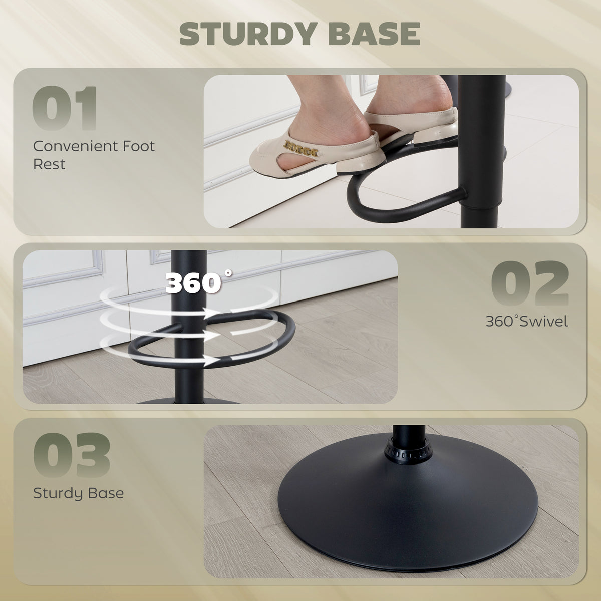 Set of 2 swivel bar stools