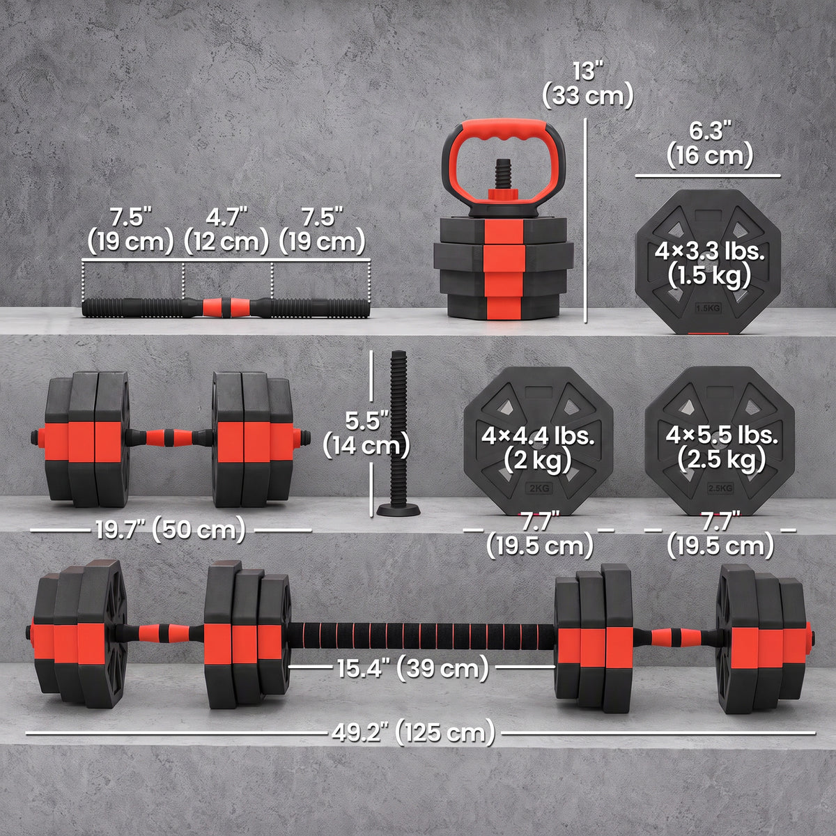6-in-1 Adjustable Dumbbell Set