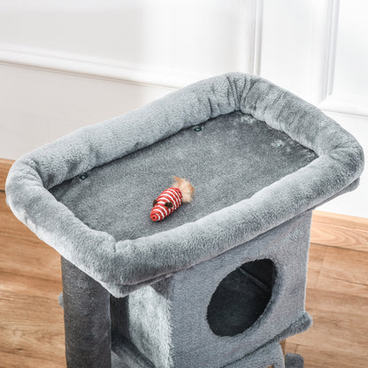 Compact Cat Tower with Perch and Cat House