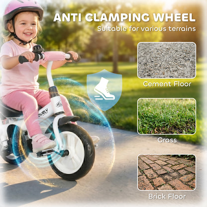 6-in-1 Toddler Tricycle with Basket and Safety Harness