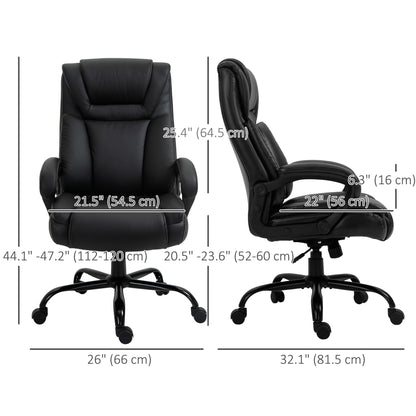 Silla de oficina ergonómica alta de cuero sintético 181 kg