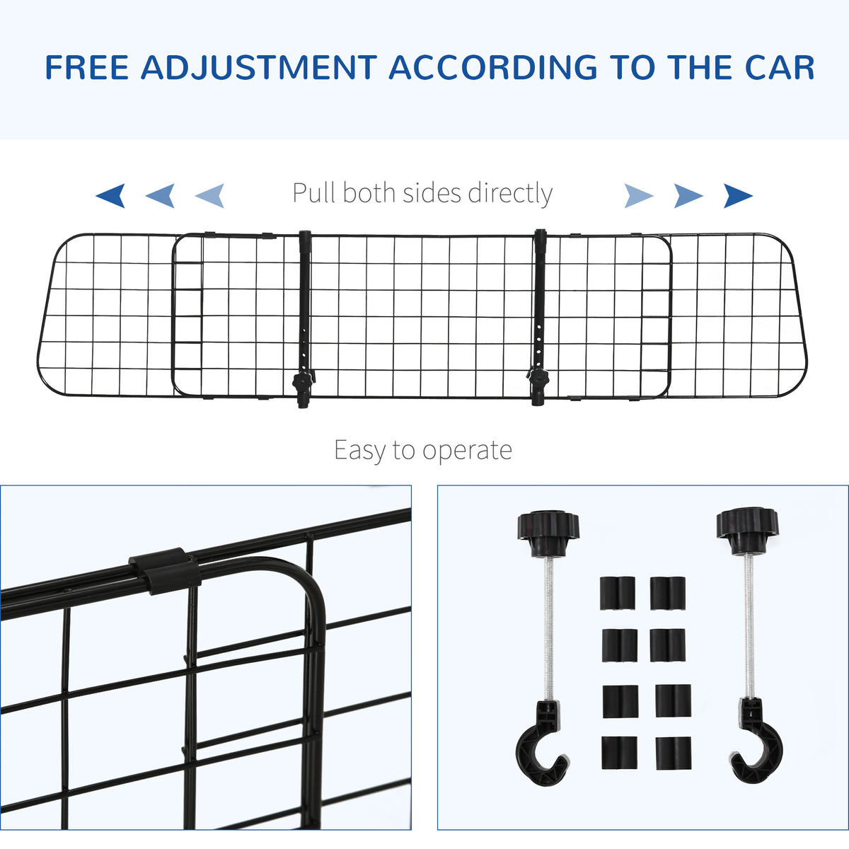 Valla ajustable para coche para perros — metal