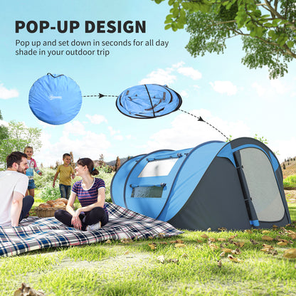 4-Person Instant Pop-Up Camping Tent with Carry Bag