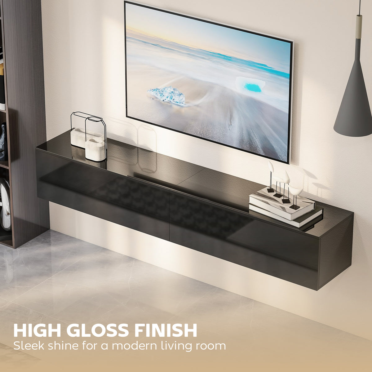 Modern floating wall TV stand