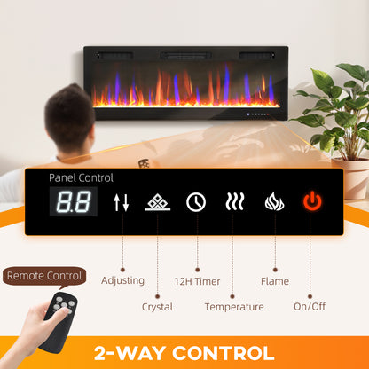 Thin wall mounted and freestanding electric fireplace