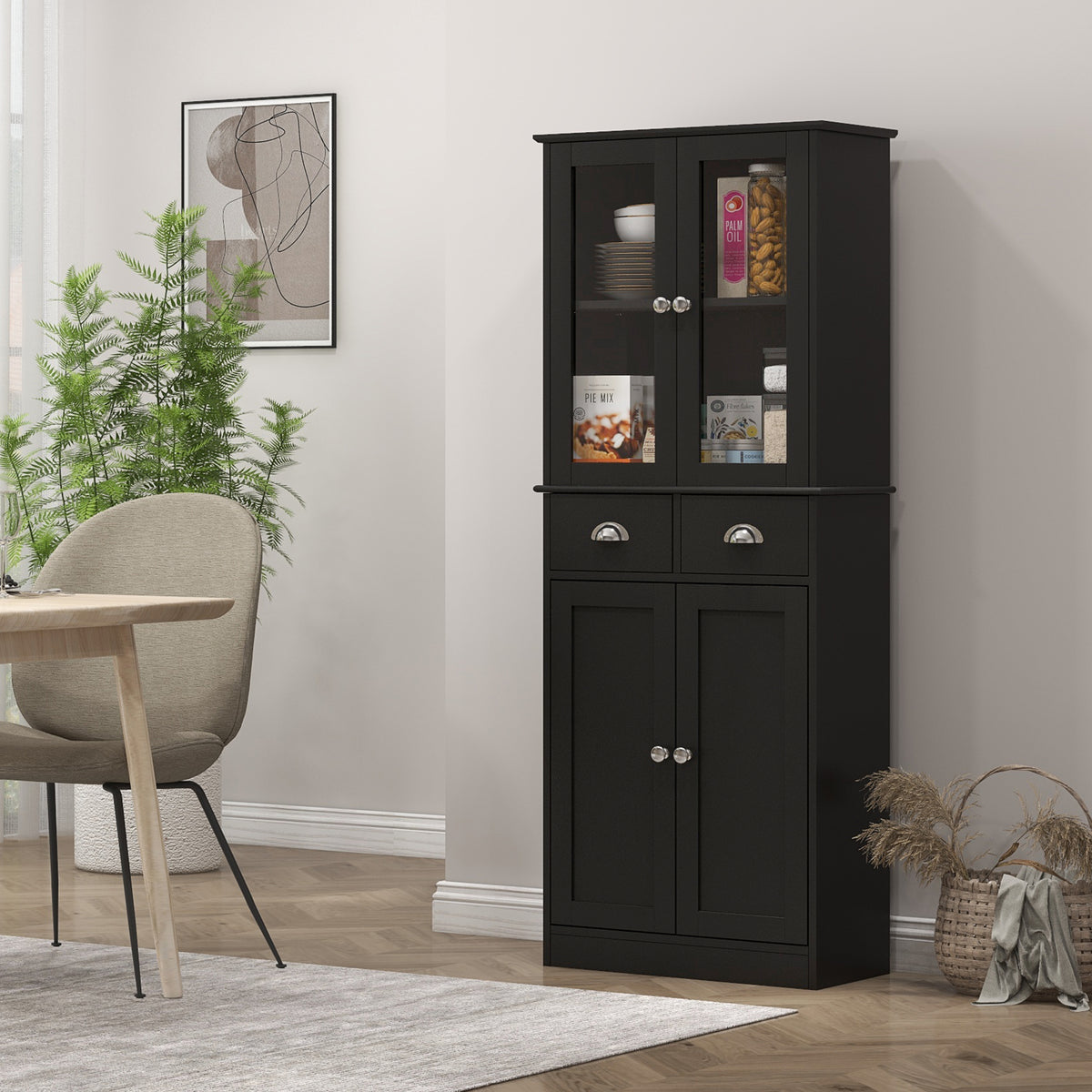 Kitchen pantry cabinet freestanding farmhouse storage