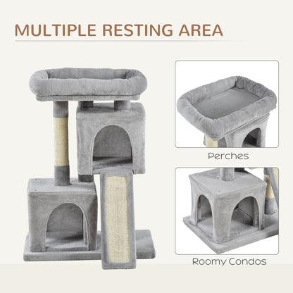 Multi-activity Cat Tower with Sisal Scratching Post — light
