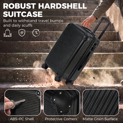 Maleta rígida extensible 50 cm — negro