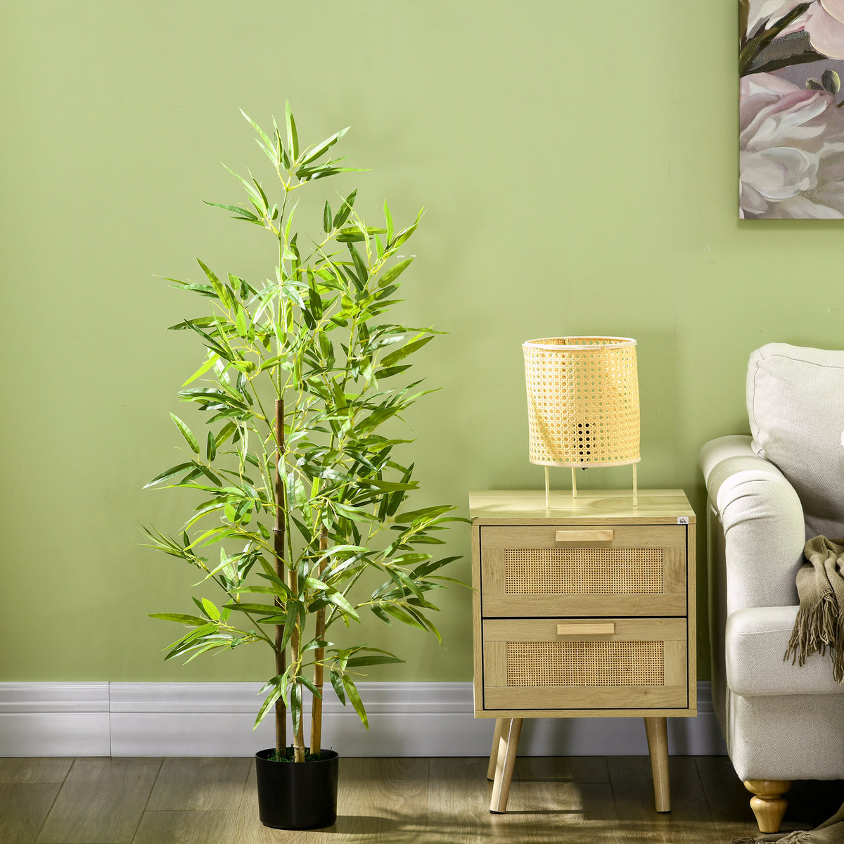 Artificial Bamboo Trees in Pot 6 ft — Set of 2