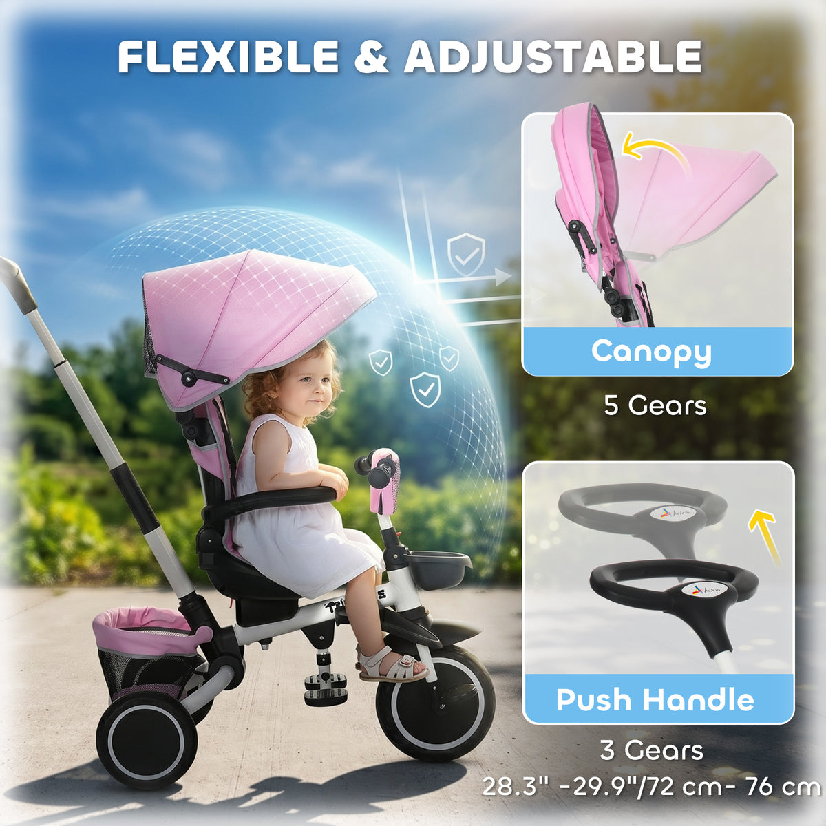 Triciclo evolutivo 6 en 1 convertible en silla de paseo y bicicleta infantil