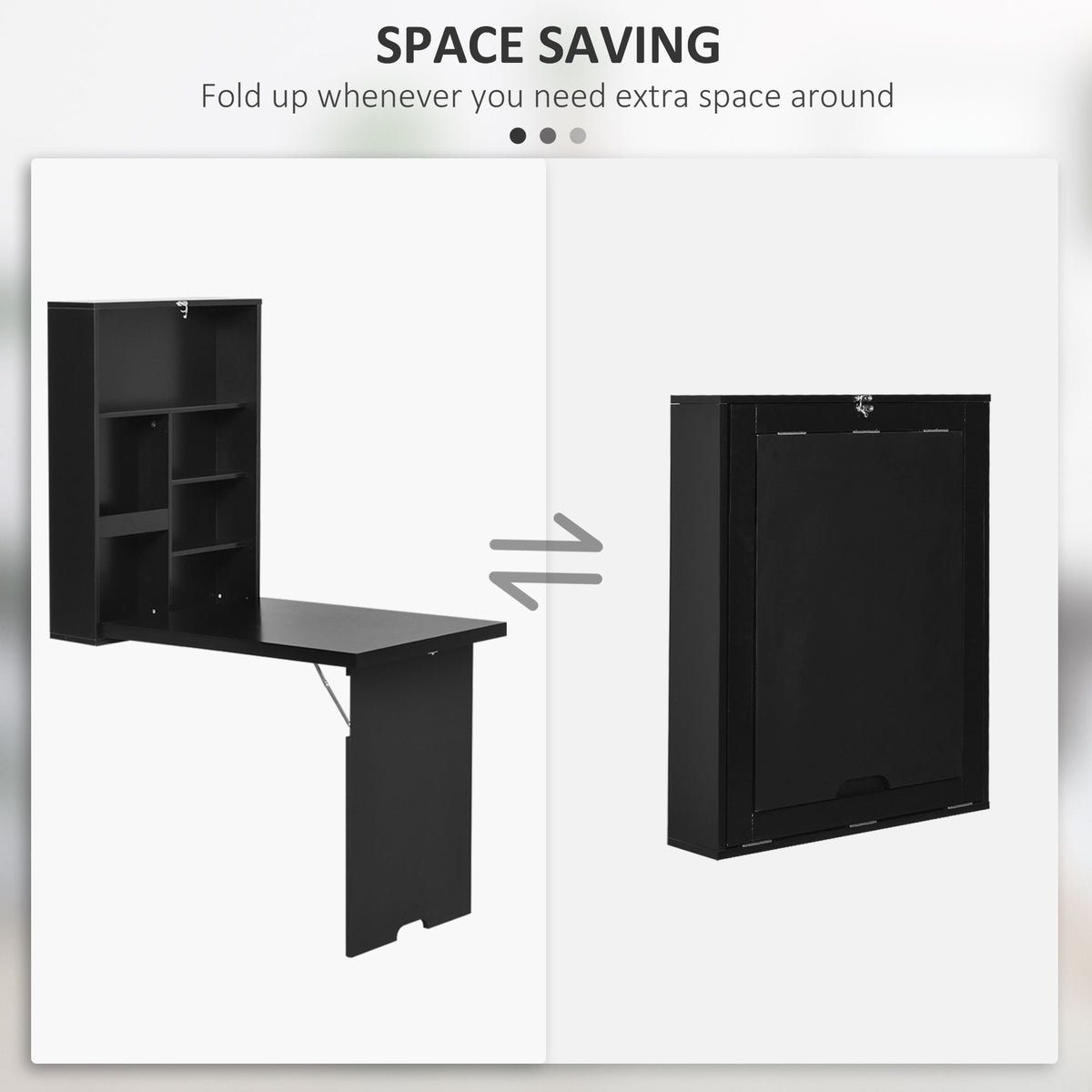 Wall mounted fold out convertible desk