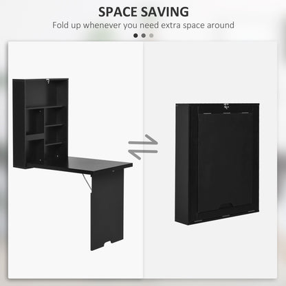 Wall mounted fold out convertible desk