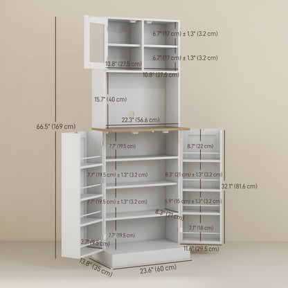 Armario de cocina despensa con puertas de vidrio
