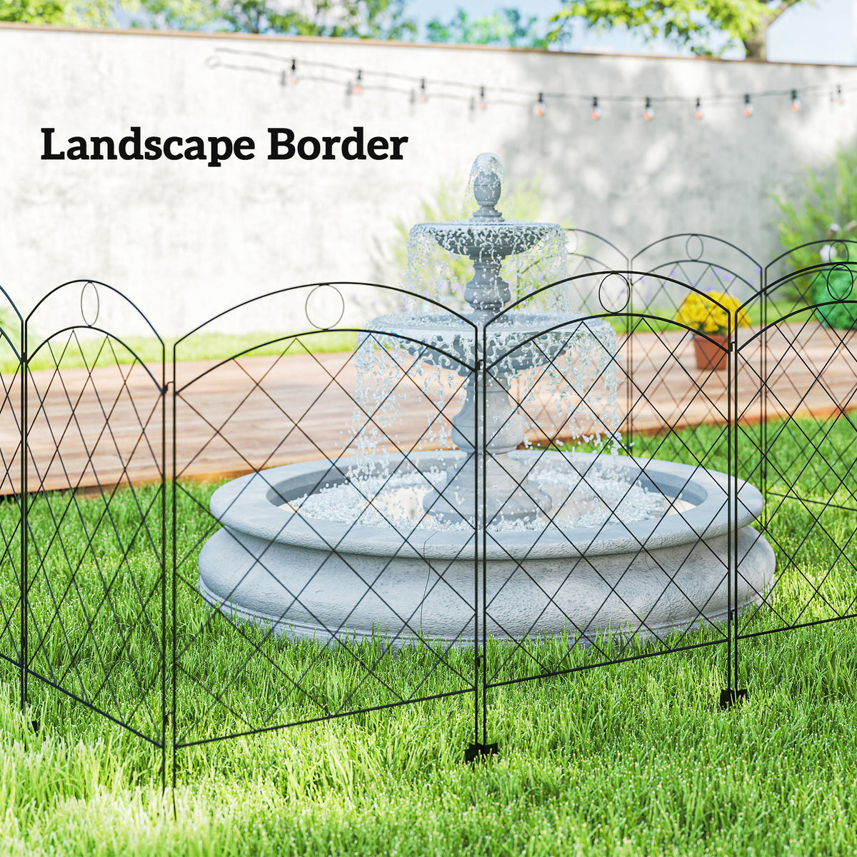 Valla decorativa para jardín — paquete de 4, barrera para animales