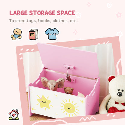 Toy storage chest with safety hinge lid