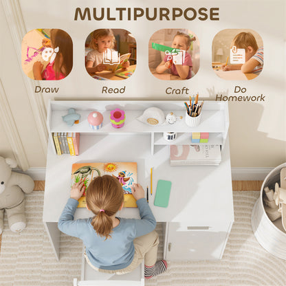Escritorio infantil con almacenamiento y silla