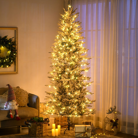 Pre-Lit Flocked Artificial Christmas Tree 7.5 ft