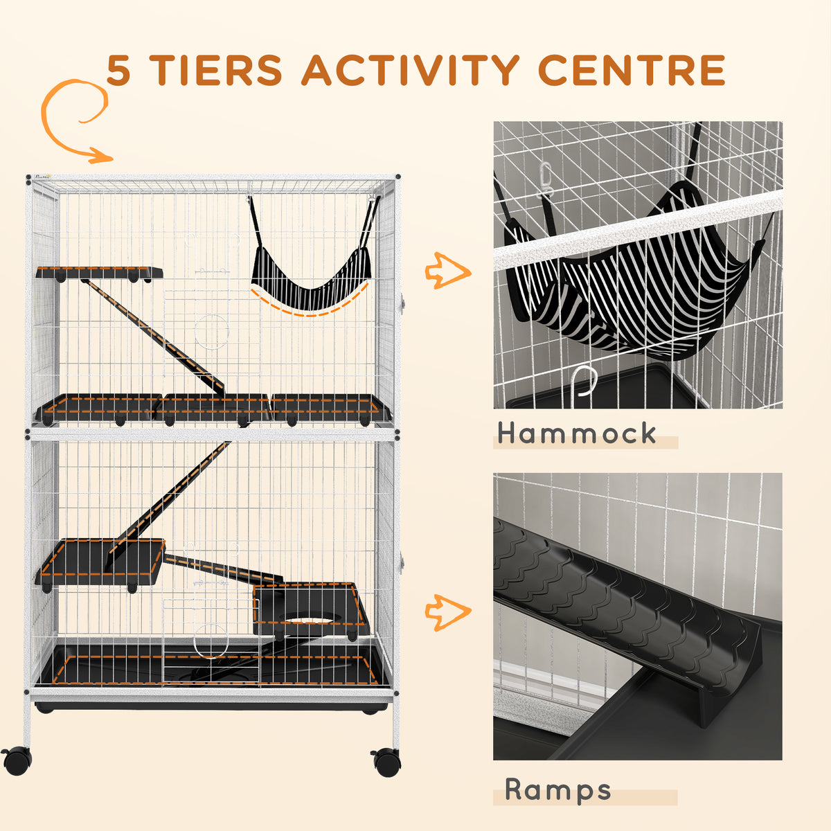 5-Tier Rolling Small Animal Cage