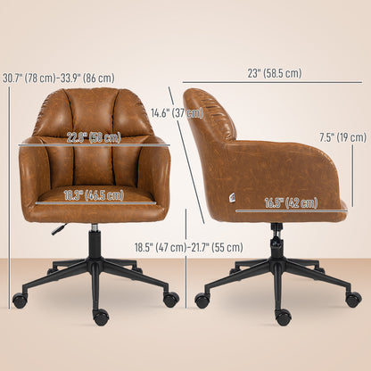 Swivel Office Chair Faux Leather Adjustable Height