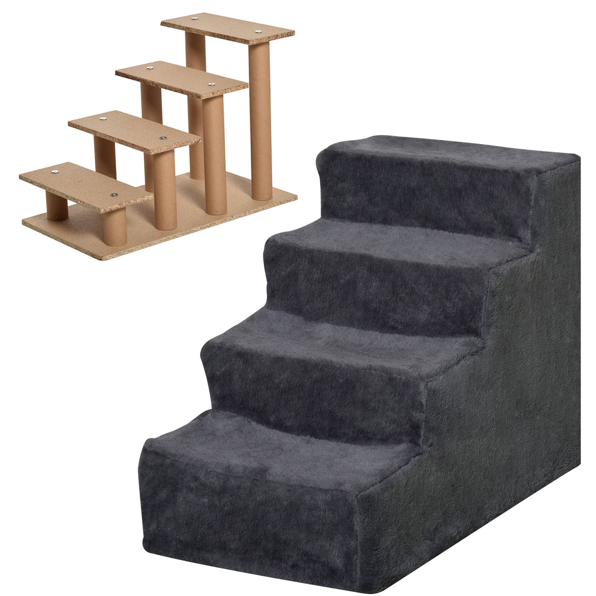 Escalera de 4 peldaños para perros con funda extraíble