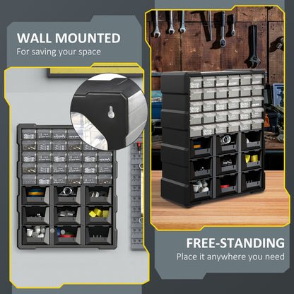 39-Drawer Parts Organizer Cabinet Wall Mount