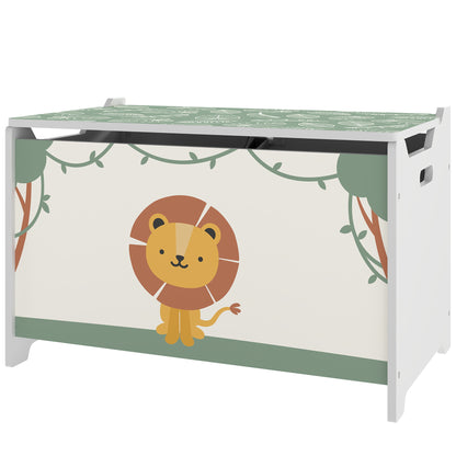 Toy storage chest with safety hinge lid