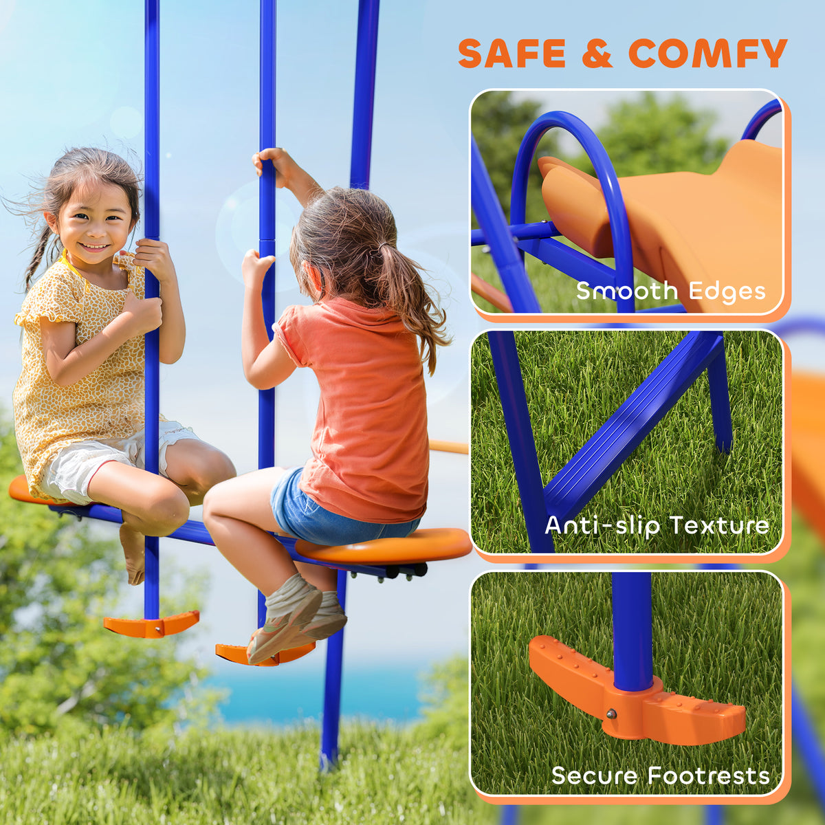 4-in-1 Outdoor Kids Swing and Play Set