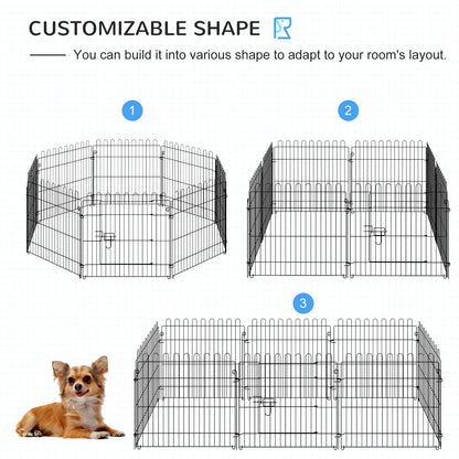 Parque para perros octogonal de 8 paneles plegable
