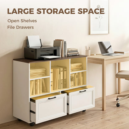 Lateral Mobile Filing Cabinet with Two Drawers