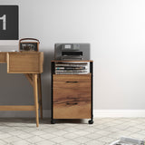 Industrial rolling vertical filing cabinet with drawers