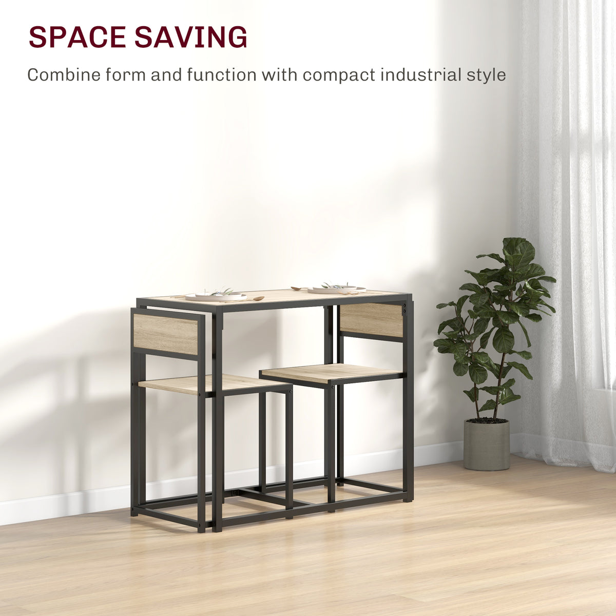 3-Piece Industrial Dining Table Set