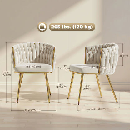 Juego de 2 Sillas de Comedor — Terciopelo