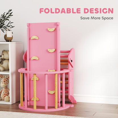 7-in-1 Foldable Wooden Pikler Triangle Set