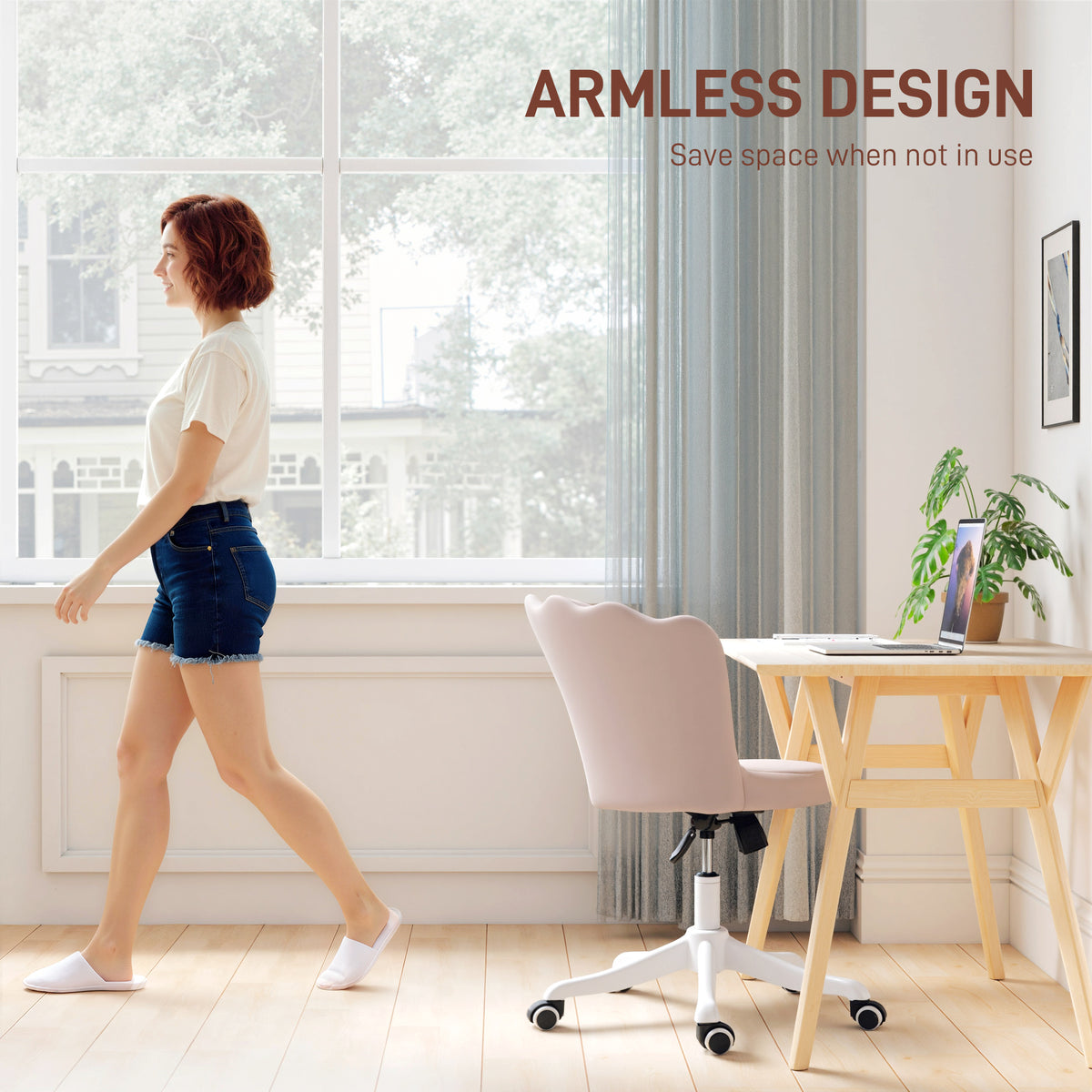 Office chair armless swivel adjustable height desk chair