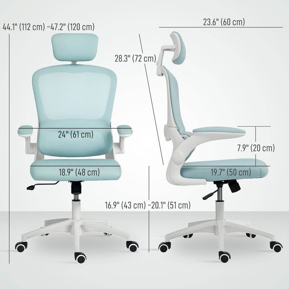 Ergonomic office chair high back rotatable headrest