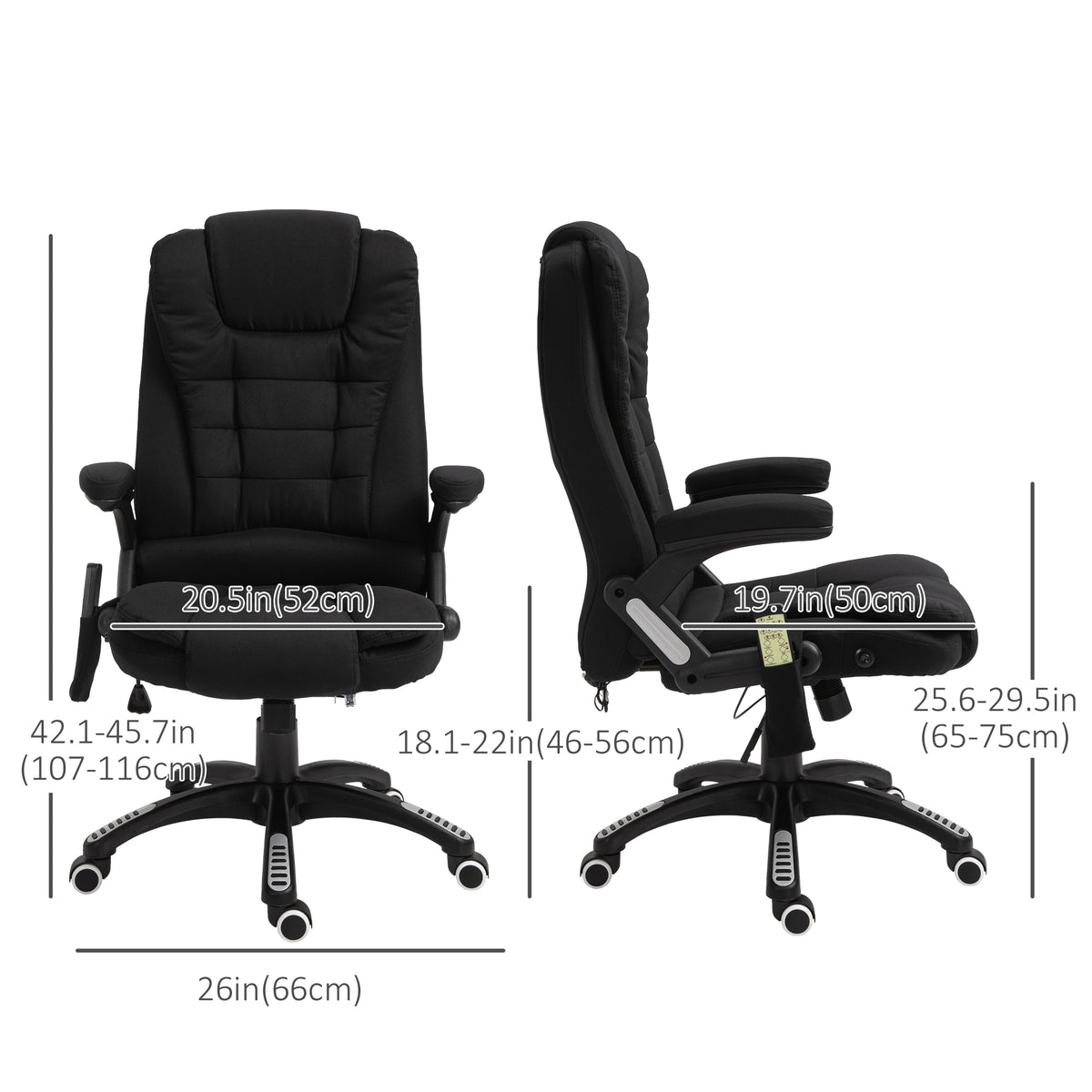 Sillón de oficina masajeante reclinable de respaldo alto giratorio